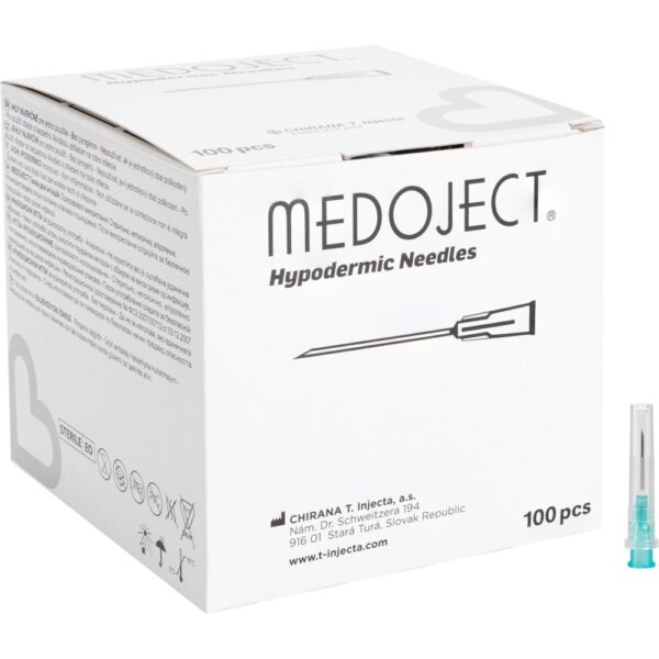 Kanyle, Medoject, 16mm, Ø0,8mm, grøn, 21G, x 1 5/8*, steril, 100 stk.
