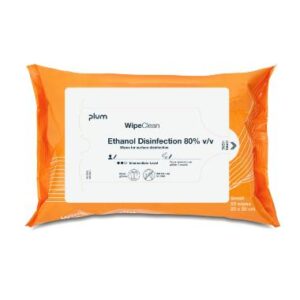 Overfladedesinfektionserviet, Plum WipeClean , 30x20cm, Small, 80% ethanol - 25 stk.