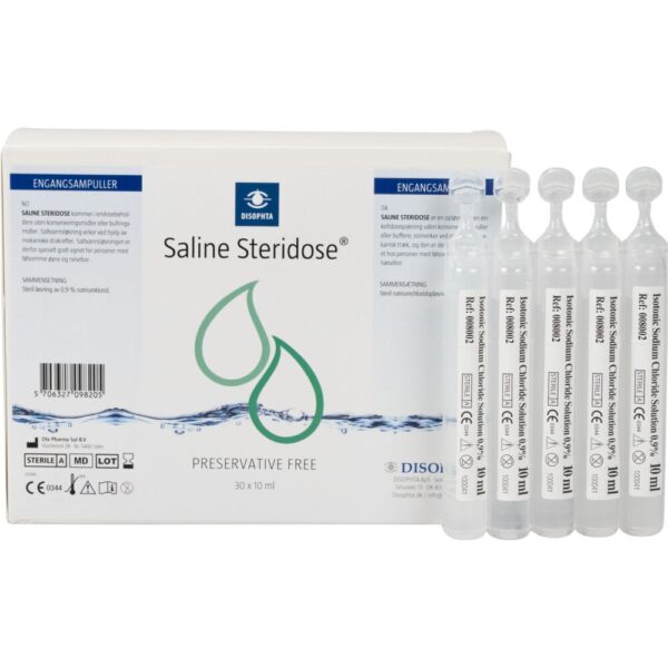 Skyllevæske, 10 ml, NaCl 0,9%, steril, 30 stk.