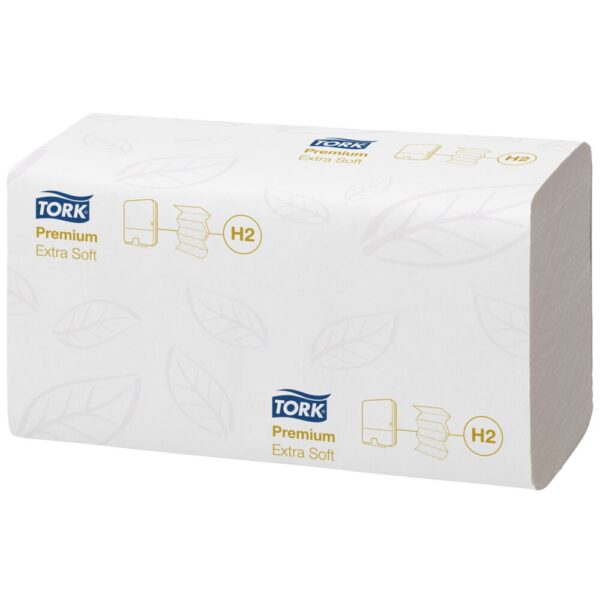 Håndklædeark, Tork  Xpress H2 Premium, 2-lags, W-fold, nyfiber, TRD, 34x21,2/8,5cm, 2100 stk.