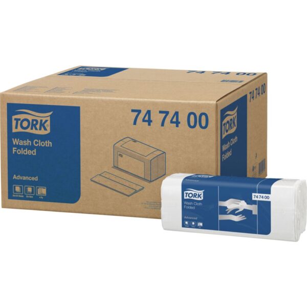 Papirvaskeklud, Tork Advanced, 4-lags, engangs, 19x25cm, 2400 stk.