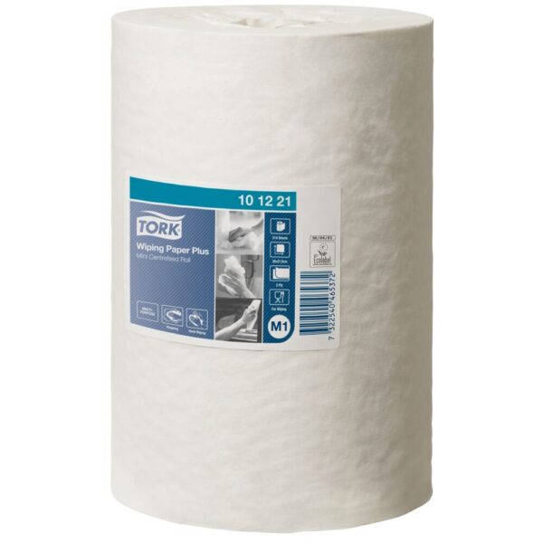 Håndklæderulle, Tork M1 Plus, 2-lags, mini, blandingsfibre, 74,9m x 21,5cm, Ø14cm, 11 stk.