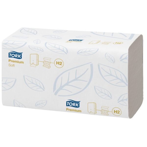 Håndklædeark, Tork Xpress H2 Premium, 2-lags, Z-fold, nyfiber, 25,5x21,2/8,5cm, 3150 stk.