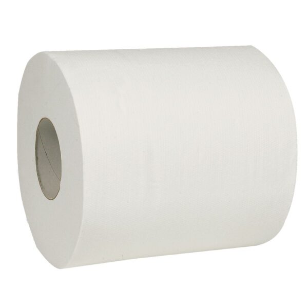 Håndklæderulle, Abena Care-Ness Excellent, 2-lags, midi, 153m, 20cm, Ø18, nyfiber, 6 stk