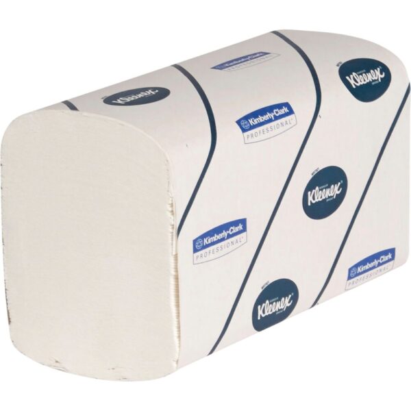 Håndklædeark, Kimberley-Clark Kleenex, 2-lags, W-fold, blandingsfibre, 41,5x21,5/10,5cm, 2820 stk.