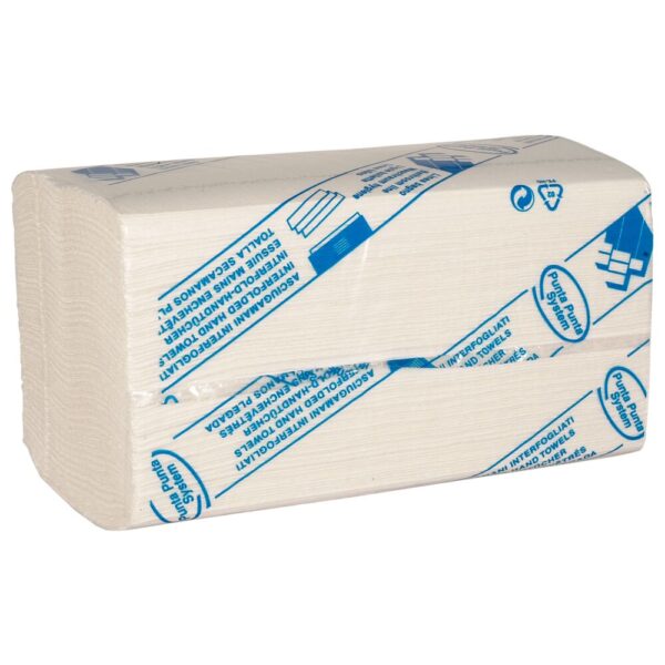 Håndklædeark, Abena Care-Ness Excellent, 3-lags, W-fold, nyfiber, 42x22/10,5cm, 2000 stk.