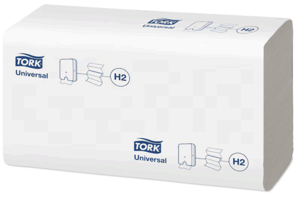 Håndklædeark, Tork 150100 Xpress H2 Universal, 1-lags, Z-fold, nyfiber, 25,5x19,6/8,5cm 4830 stk. - Billede 2