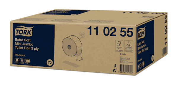 Tork Jumbo mini toiletpapir T2, premium, 3-lags, 120m, 110255, 12 stk.