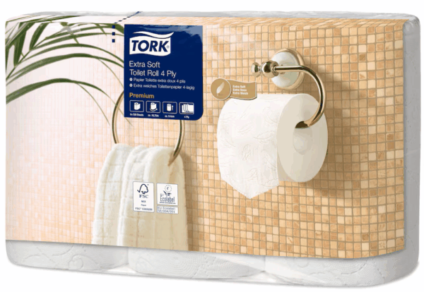 Tork toiletpapir T4, premium, 4-lags, 19m, 110406, 42 stk.