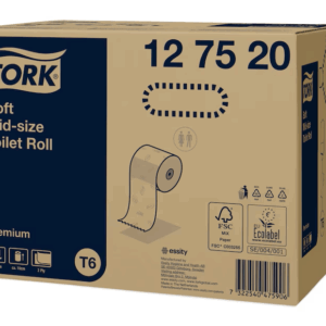Tork Mid-size toiletpapir T6, premium, 2-lags, 90m, 127520, 27 stk.