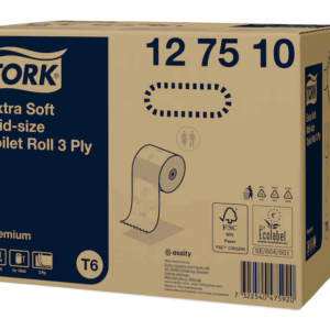 Tork Mid-size toiletpapir T6, premium, 3-lags, 70m, 127510, 27 stk.