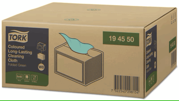 Tork rengøringsklud W8, allround, grøn, 194550, 8x40 stk. - Image 3