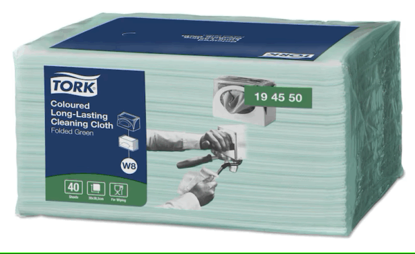 Tork rengøringsklud W8, allround, grøn, 194550, 8x40 stk. - Image 2