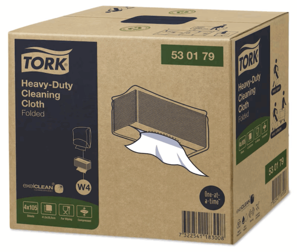 Tork rengøringsklud W4, industriaftørring, 530179 (530178), 4x105 stk.