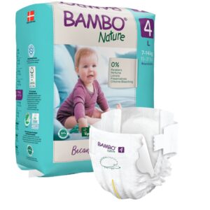 Børneble, tapeble, Abena 1000019253, miljømærket, Bambo Nature, Størrelse 4, 7-14 kg, 144 stk.