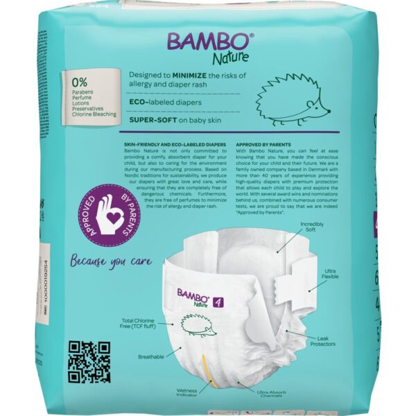 Børneble, tapeble, Abena 1000019253, miljømærket, Bambo Nature, Størrelse 5, 12-18 kg, 132 stk. - Billede 2