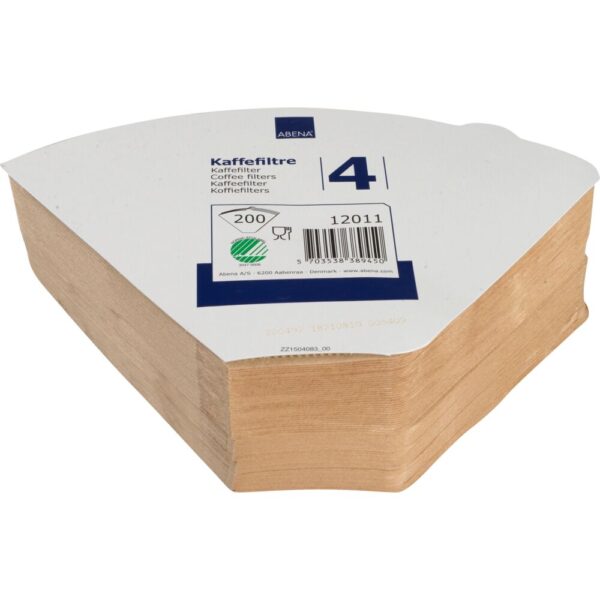Kaffefilter, ABENA 12011, ubleget, filterpapir, 1X4, 200 stk. - Billede 2