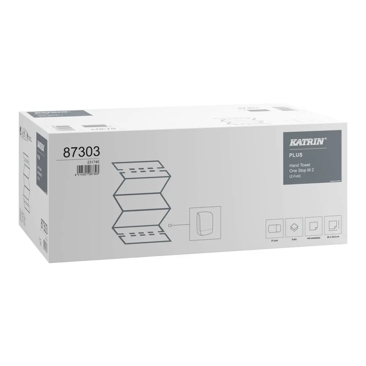 Håndklædeark, Katrin plus 87303, 2-lags, Z-fold, 25x23,5/8,5cm, 3024 stk. - Billede 2