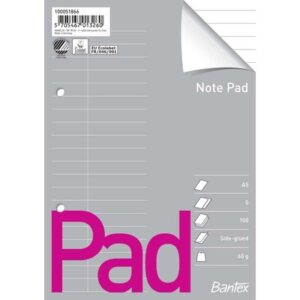 Blok uden omslag, linjeret, A5 eller A4, 5 stk.