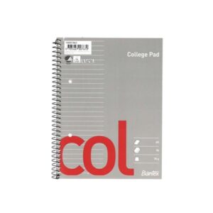 Kollegieblok m/spiralryg, flere størrelser, 5 stk