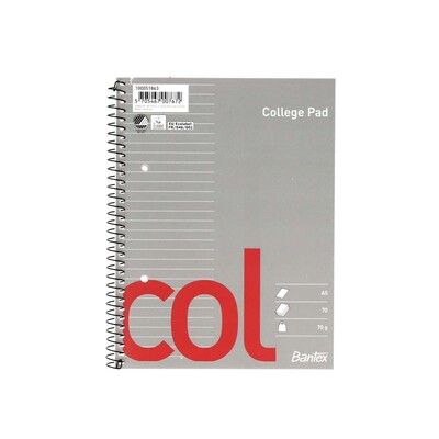 Kollegieblok m/spiralryg, flere størrelser, 5 stk