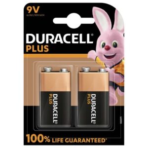 Batteri, Duracell Plus, 9V, 2 stk.