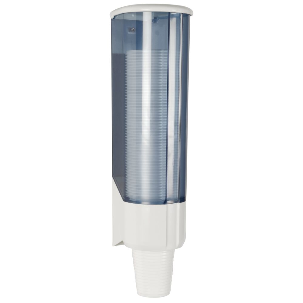 Dispenser til 21 cl plastik drikkebægre, hvid, ABS