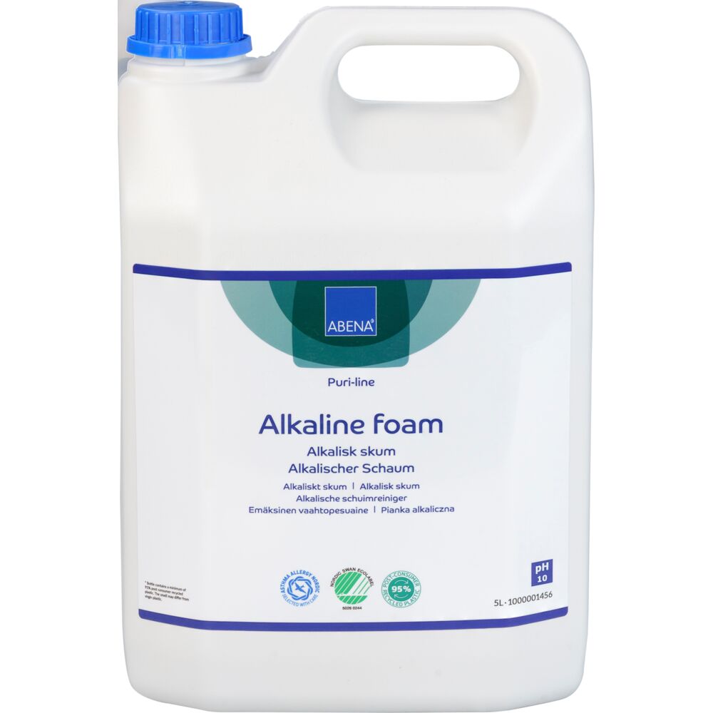 Skumrengøring, ABENA Puri-Line, alkalisk/affedtende, uden klor, farve og parfume, 5 L. -1 stk.