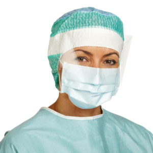 Barrier, Mundbind type IIR, ørebånd, visir, 4-lags, Blå. - 50 stk.