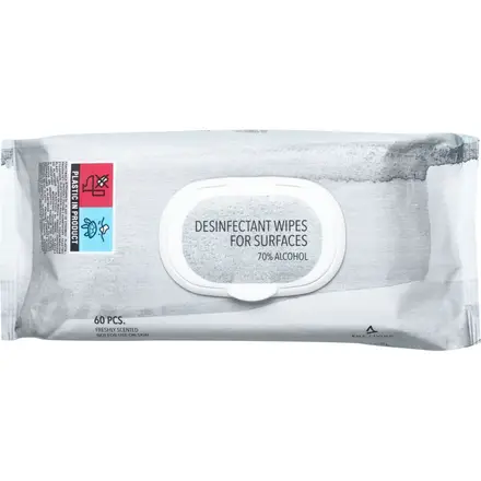 Overfladedesinfektionsserviet, Abena Ena Living, 25x20cm, 70% alcohol, 60 stk.