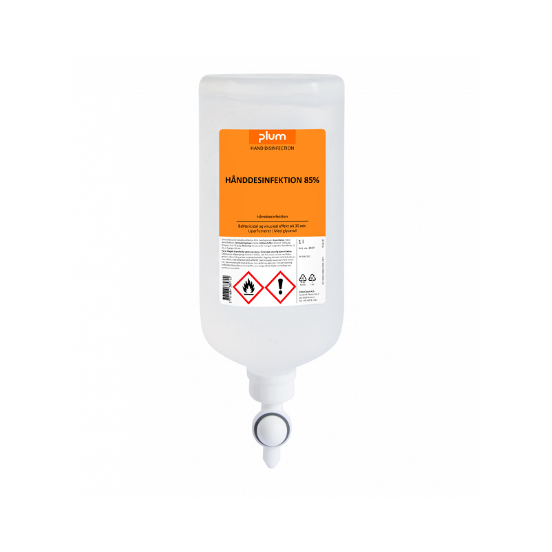 Hånddesinfektion, Plum, 85% ethanol, flydende, flaske, 1000 ml. - 1 stk.