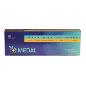 Autoklavepose, MEDAL, med klæb, uden fold, 10x23cm. - 200 stk.