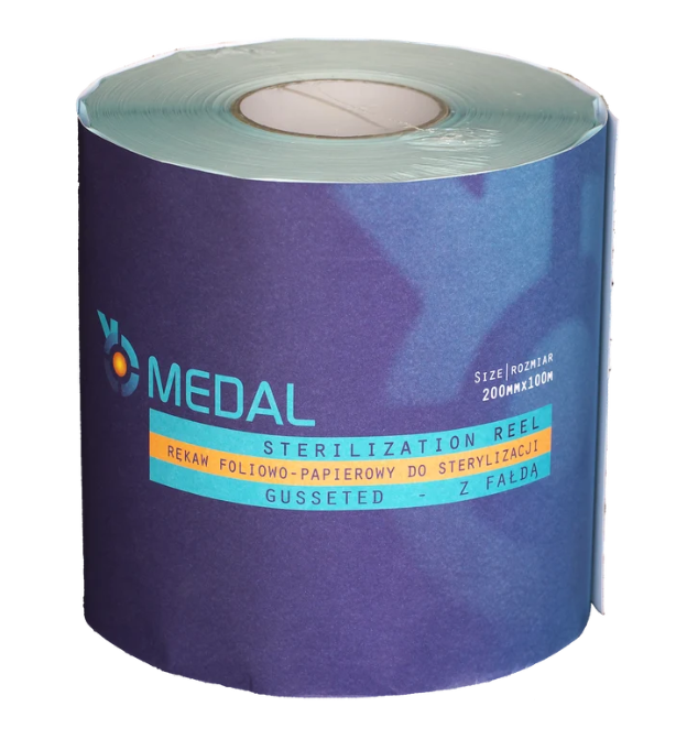 Autoklaverulle, MEDAL, med fold, 20cmx100m. - 1 stk.